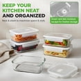 thumbnail image 6 of NutriChef Set of 5 Stackable Borosilicate Glass Food Storage Containers, 30 Oz, 6 of 6