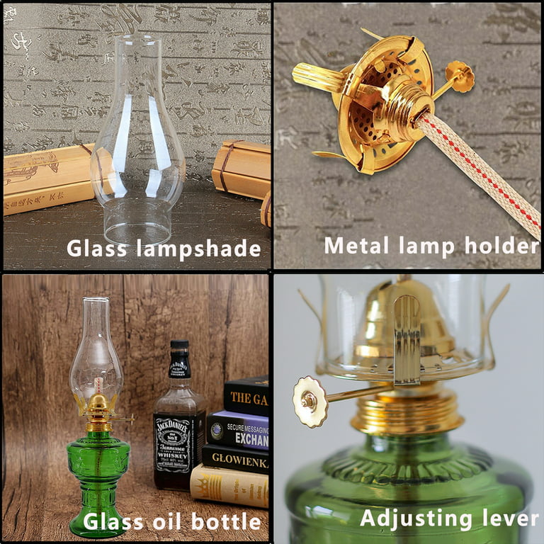 Large Glass Kerosene Oil Lamp Lantern Vintage Four-Claw Oil Lamps for Indoor  Use Decor Chamber Hurricane Lamp Home Lighting Clear Kerosene Lamp Lanterns  