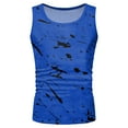 thumbnail image 4 of KPOPLK Men's Scoop Back Unique Tank Top Shirt Sleeveless Shirts Muscle Tank for Sports and Beach Activities with Style XL Blue, 4 of 5