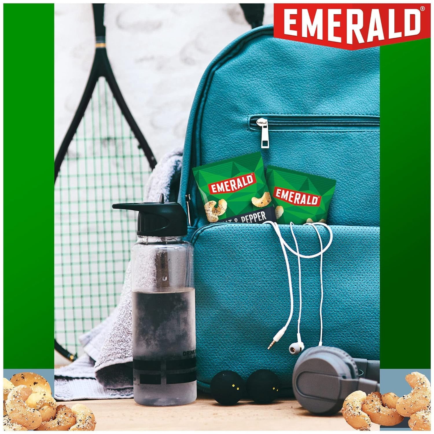 Emerald Nuts Cashews & Almonds with Dried Cranberries 5.83 Oz + Roasted & Salted Cashews 5.34 Oz Variety Pack