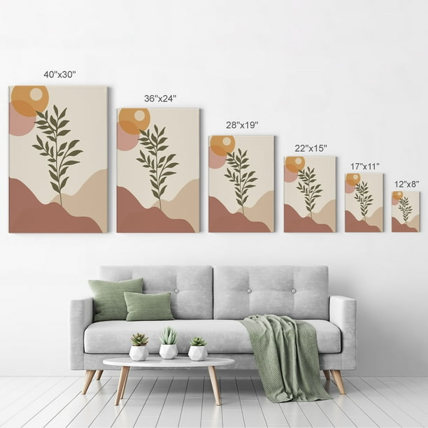 Smile Art Design Boho Minimalism Line Art Bough and Sun