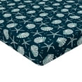 thumbnail image 4 of Ambesonne Marine Fitted Sheet, Coastal Seashell Starfish, Twin XL Size, Pale Petrol Blue Eggshell, 4 of 5