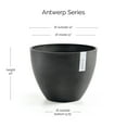 thumbnail image 2 of Ecopots Antwerp Durable Modern Round Indoor/Outdoor Recycled Based Composite Flower Pot Planter, Dark Grey, 12", 2 of 4