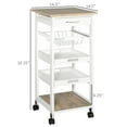 thumbnail image 3 of White Kitchen Island - With Drawer For Cosmetics And Kitchenware Utility Cart Solid Wood Frame Organizing Household Items, 3 of 6