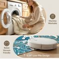 thumbnail image 5 of ODIKA 8'x10' Washable Area Rug Bathroom Playful Marine Creature Curling Nautical Ocean Funky for Dining Room, Large Office, Lounge, Non-Slip Chair-Friendly Mat, 5 of 7