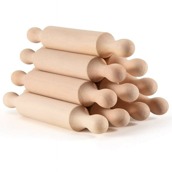 Wooden Mini Rolling Pin 6 Inches Long Kitchen Baking Rolling Pin Small Wood Dough Roller for Children Fondant Pasta