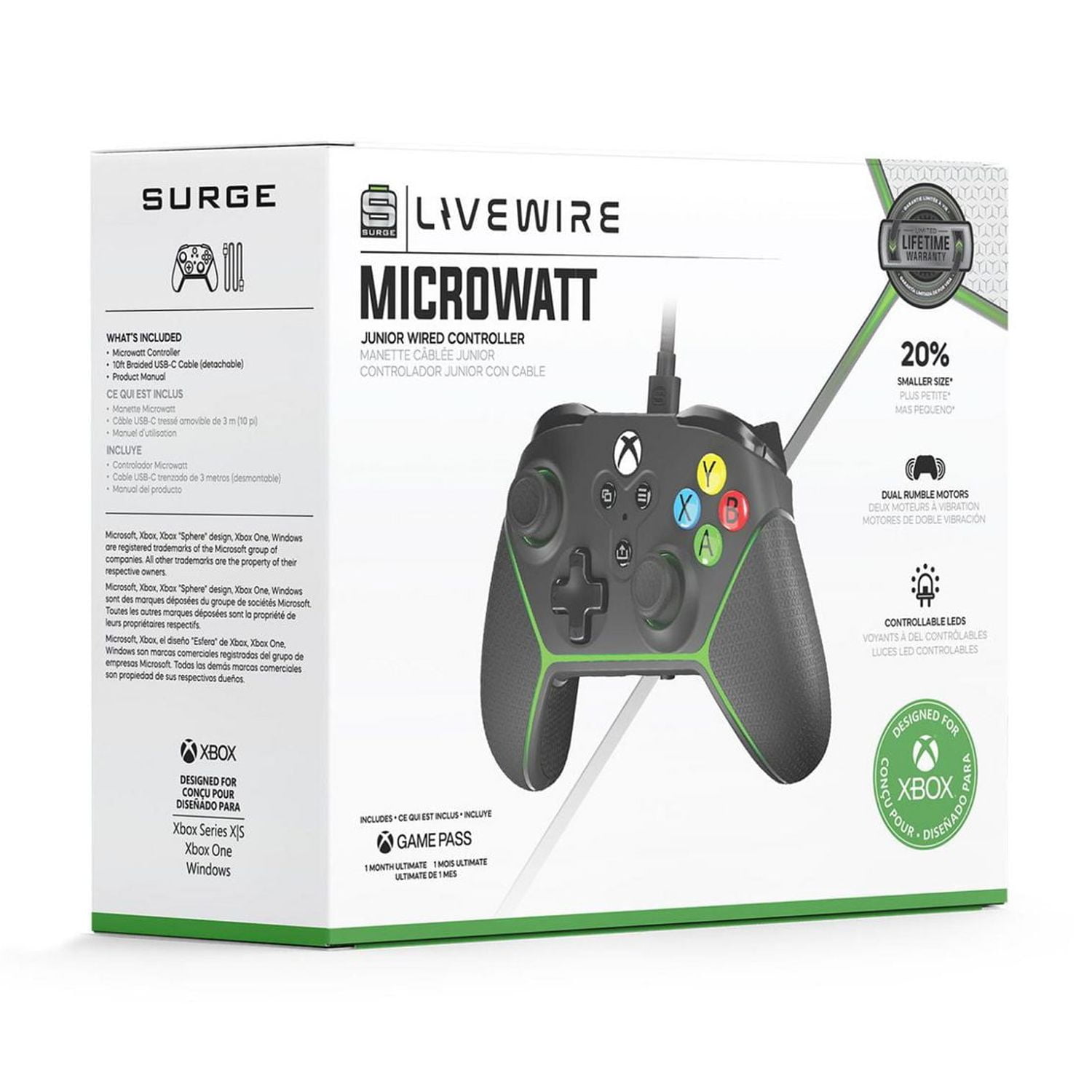 Surge Livewire Microwatt Junior Wired Controller - Black
