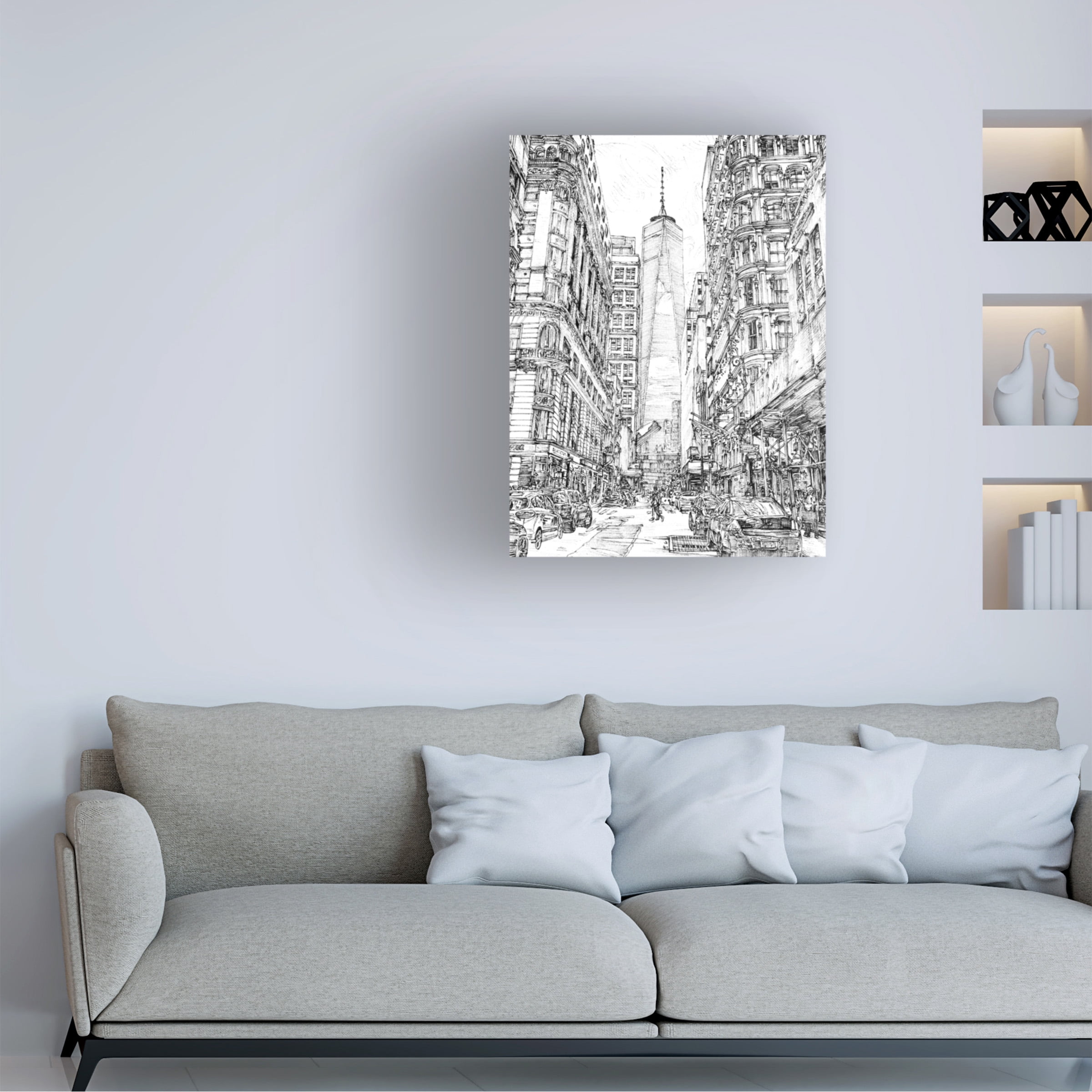 Melissa Wang 'City In Black And White I' Canvas Art