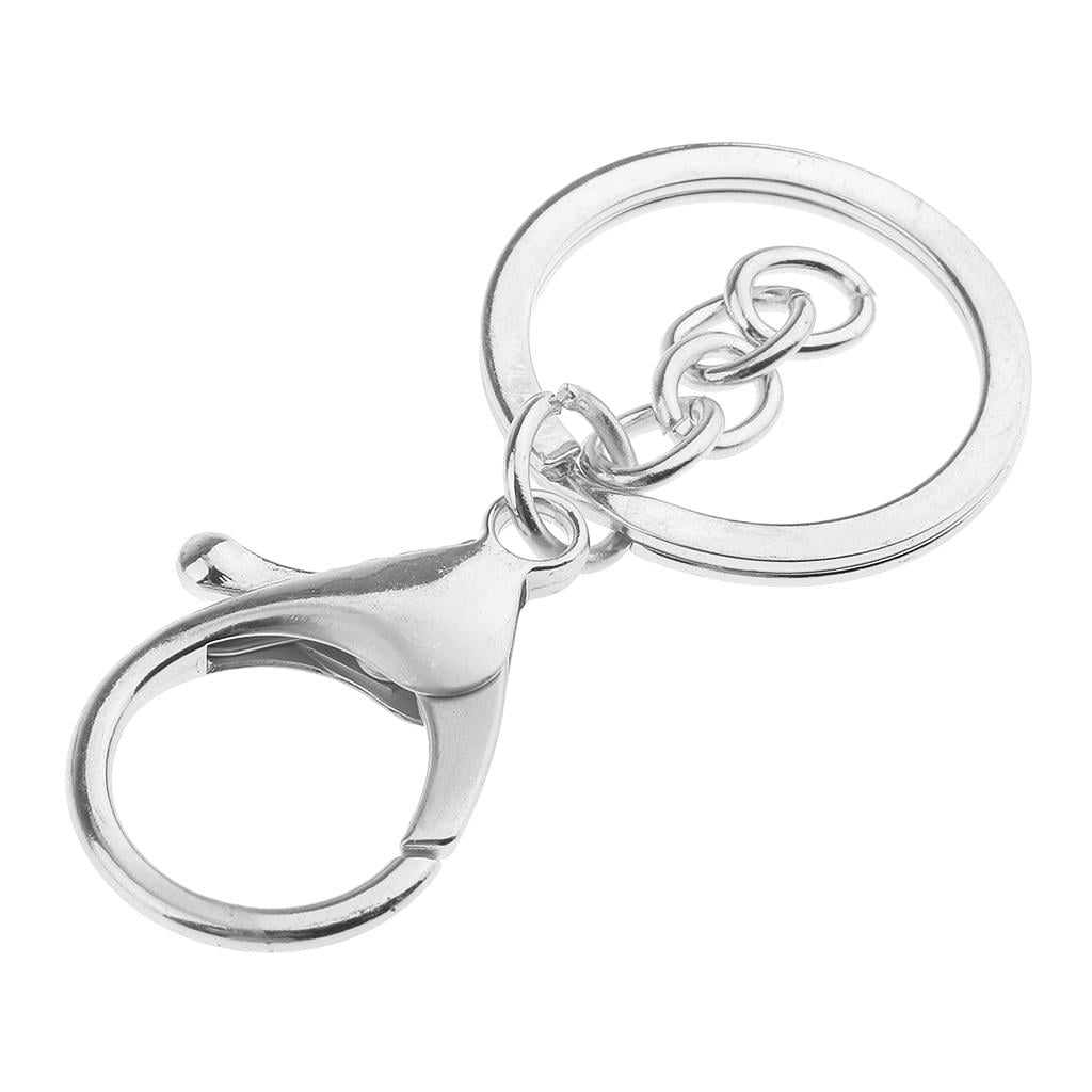 HILABEE 40pcs Metal Key Chain Lobster Clasp Key Rings Keychain Craft Jewelry Making