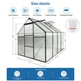 thumbnail image 6 of Aurlrtil 8'x6' Polycarbonate Greenhouse, Large Aluminum Walk-in Green House with Adjustable Roof, Black, 6 of 10