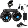 thumbnail image 1 of Ventilador de coche Alagoo, ajustable, 10 cm, doble cabezal, 12 V, clip para coche, 1 of 6