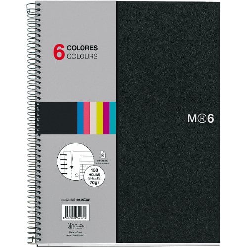 Graph/Quad Pages Red Miquelrius Small 4 Subject Spiral Notebook 4.5 x 6