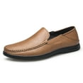 thumbnail image 3 of Men's Casual Loafers Slip On Leather Shoes Comfortable Lightweight Driving Shoes Male Moccasins Classic Penny Loafer Flats Boat Shoes Outdoor Walking Shoes, 3 of 16