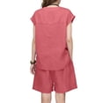 thumbnail image 3 of Women's 2 Piece Casual Short Sleeve Top And Shorts Set Watermelon Red XL, 3 of 3