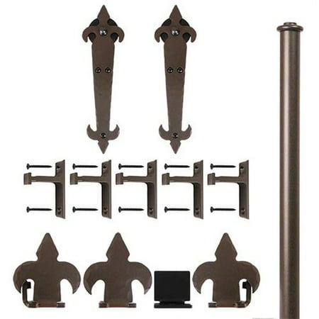 Quiet Glide Fleur De Lis Hammered Barn Door Hardware