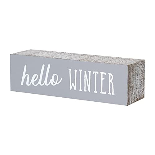 Collins Painting Panneau Grand Bloc Bonjour Hiver, Gris, 7 Po x 2 Po x 2 Po