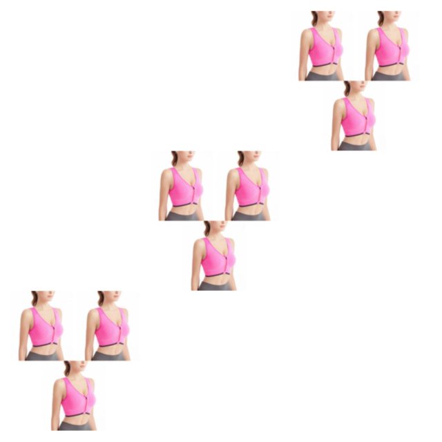 Sonducket 3 pack/lot Support Bra - Transpirable para máxima comodidad Cómodo Nylon Seamless Bras Top Fitness Sports Bra Rose red L Type1 NO1