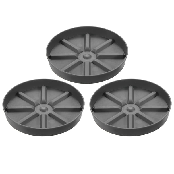 Platillos para macetas Uxcell de 9 pulgadas, paquete de 3, bandeja de goteo redonda de plástico para macetas, gris