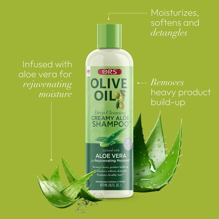 ORS Olive Oil Deep Cleansing Creamy Aloe Shampoo for All Hair Types,  Moisturizing, 16 fl.oz. - Walmart.com