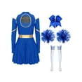 thumbnail image 4 of iiniim Uniforme Sportif de Cheerleading Classique de Lycée pour Femmes Cheerio Robe Fantaisie Bleu Royal B m, 4 of 7