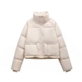 thumbnail image 1 of Estilo de ropa de algodón para mujer fuera de temporada, ropa de invierno, abrigo corto y grueso, abrigo pequeño de cintura alta con relleno de algodón, 1 of 5