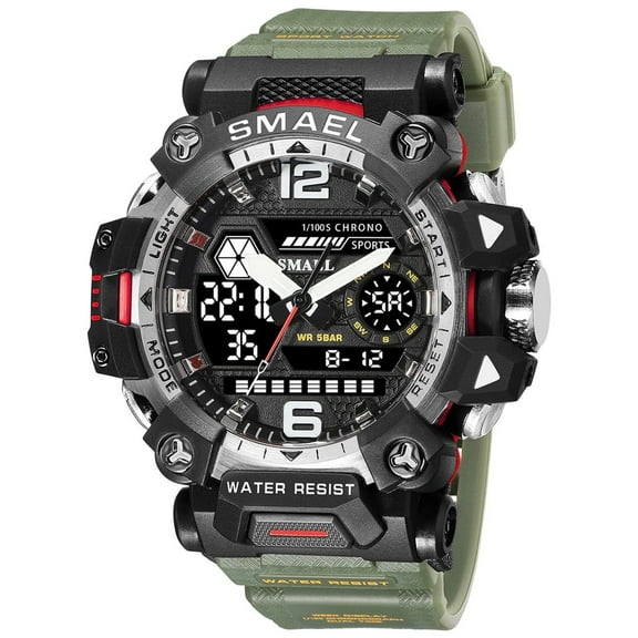 EXPLOJOY Men's Tactical Sport Watch – Dual Display Quartz Movement with Waterproof Build