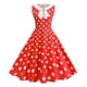 thumbnail image 1 of TaTaai Women's Bow Detail Sleeveless Dress Vintage Floral Print Round Neck Casual A Line Midi Dress Classical Style Soft Comfortable for Spring Summer Daily Gift, 1 of 5