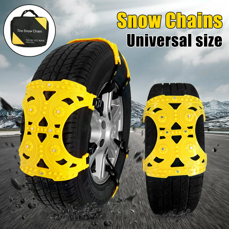 Jeremywell 6 PCS Car Snow Chains for TWO TIRES Emergency Anti Slip for Most  Cars/SUV/Trucks, Winter Universal Security Chains Tire Width