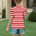 thumbnail image 5 of Umbreon Red Girls T-Shirt Short Sleeve Cre W Neck Striped Print Blouse Tops Summer Casual Beach Vacation Clothes 4-15 Years, 5 of 5