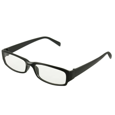 Men Women Black Frame Rectangle Clear Lens Eyewear Plain (Best Glasses Frames Brands)