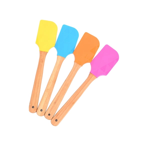 LOLIPPYY 4Pcs Silicone Cake Spatula Kitchen Tools Non-stick Lightweight for Pastry Making