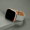 thumbnail image 5 of WFEAGL Genuine Leather Business Replacement Apple Watch Band 42mm 44mm 45mm Grey/Rose Gold, 5 of 6