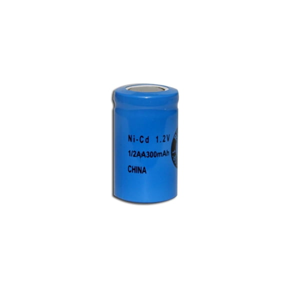 Exell 1.2V 300mAh NiCD 1/2AA Rechargeable Battery Flat Top Cell