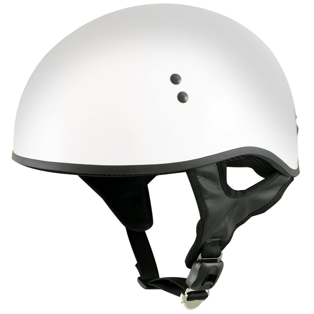 Outlaw T68 'The O.G.' Advanced White Glossy Motorcycle Skull Cap Half