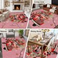 thumbnail image 5 of 8'x10' Area Rugs, Pink Truck Christmas Indoor Outdoor Area Rug for Living Room Bedroom, Xmas Balls Poinsettia Botanical Rustic Washable Bathroom Rugs Kitchen Floor Carpet Mats Home Decor Aesthetic, 5 of 8