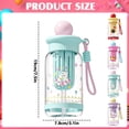thumbnail image 3 of Water Bottle with Straw and 3D Stickers Cute Aesthetic Bottle Kawaii Milk Bottle Tea Cup Juice Shaker Portable Silicone (500ml, White), 3 of 4