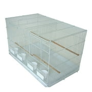 Yml 1 By 2" Bar Spacing Small Breeding Cages With Divider, White