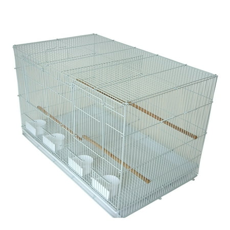 Yml 1 By 2" Bar Spacing Small Breeding Cages With Divider, White