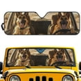 thumbnail image 2 of Uorisanigo Windshield Sun Shade, Sun Visor Windshield Sunshade, 52.95 in *16.14 in, Funny German Shepherd Driving Car Sunshade Compatible with Jeep Wrangler TJ JK JL 2/4 Door, 2 of 7