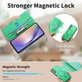 thumbnail image 3 of ELEHOLD Case for Samsung Galaxy A54 5G, Magnetic Detachable Flip Business Leather Wallet Case with Kickstand & Card Slot,Green, 3 of 9