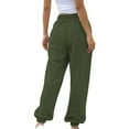 thumbnail image 4 of JUNWELL Pantalon de Jogging Ample pour Femmes, Couleur Unie, Confortable et Extensible avec Cordon de Serrage, 4 of 5
