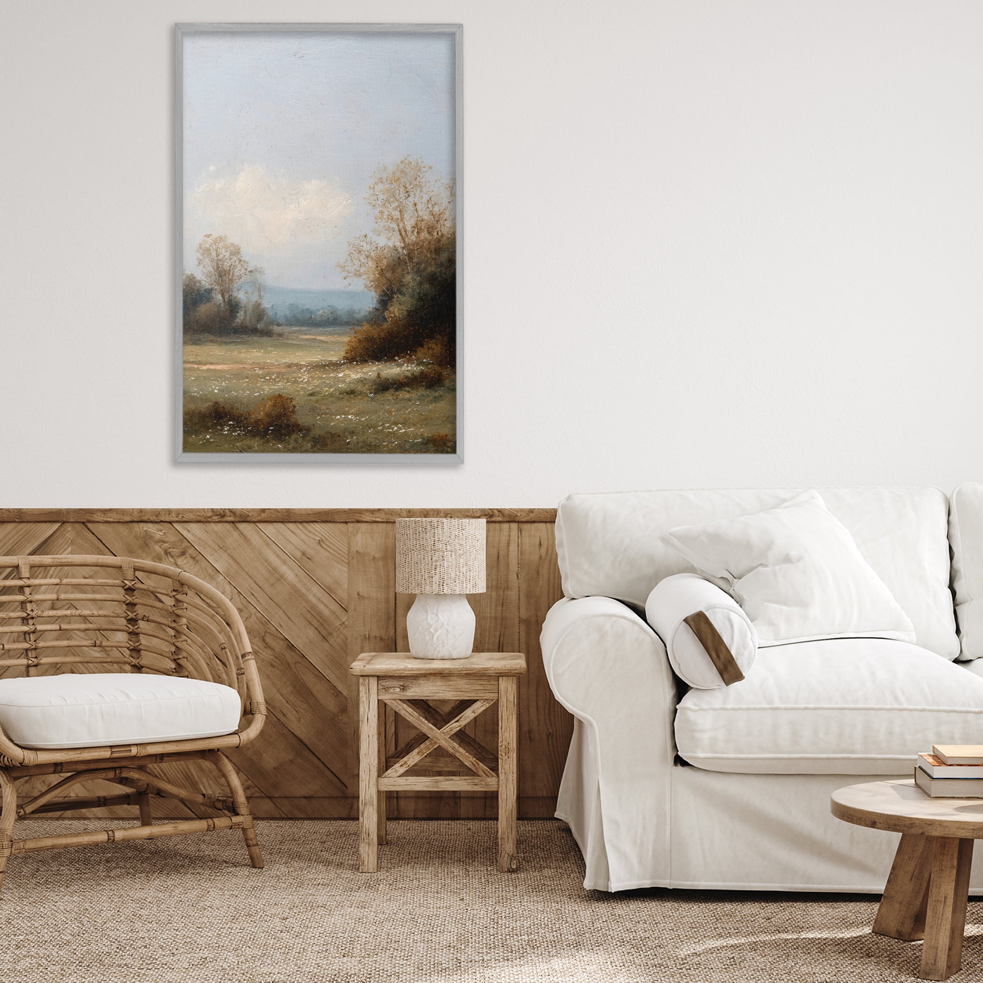 Stupell Industries Silent Little Meadow Gray Framed Giclee Art, design by Petal Prints Design