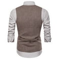 thumbnail image 2 of SWSMCLT Men's Single Breasted Dress Waistcoat V Neck Suit Vest Sleeveless Casual Formal Business Top Cotton for Suit or Tuxedo Khaki 38, 2 of 2