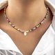 thumbnail image 4 of Gargantilla con colgante de concha bohemia y cadena de cuentas de colores CHAO para mujeres y niñas, 4 of 4