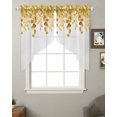 thumbnail image 1 of Yellow Botanical Swag Valances for Windows, Watercolor Spring Eucalyptus Leaves Rod Pocket Sheer Valances for Small Windows, Swag Toppers Light Filtering for Kitchen Living Room 2 Panels 28''x36'', 1 of 4