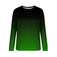 thumbnail image 4 of DondPO Sweat à Capuche pour Femmes Mode Dégradé Col Rond Décontracté Manches Longues Chandail en Molleton Vert TTG, 4 of 5