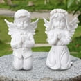 thumbnail image 5 of Praying Cherub Statue White Resin Angel Decor for Home Garden Outdoor Indoor Inspirational Gift Wedding Christmas Patio Gazebo Decoration, 5 of 8