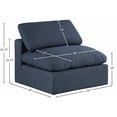 thumbnail image 3 of Meridian Furniture Comfy Navy Linen Textured Fabric Armless Chair, 3 of 10