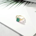 thumbnail image 4 of Gem Stone King 3.58 Ct Green Malachite White Created Sapphire 18K Yellow Gold Plated Silver Ring (Size 6), 4 of 5