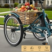 MOONCOOL Adult 24/26 Unisex 3-Wheel Tricycle, 700W Peak Motor, 7 Speeds, 36V 10.4Ah Removable Lithium Battery, 16MPH Max Speed, 40 Miles Range